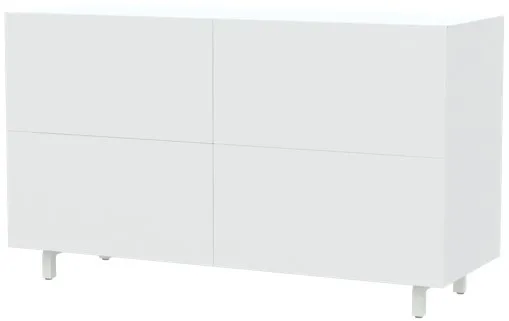 Weißer Schrank mit höhenverstellbarem Schreibtisch