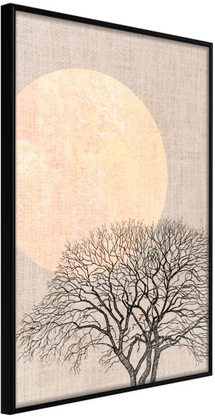 ARTGEIST Poster mit Rahmen - Tree in the Morning Schwarz 30x45