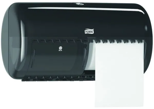 Tork Twin Spender für Toilettenpapier, 2 Rollen, schwarz, T4